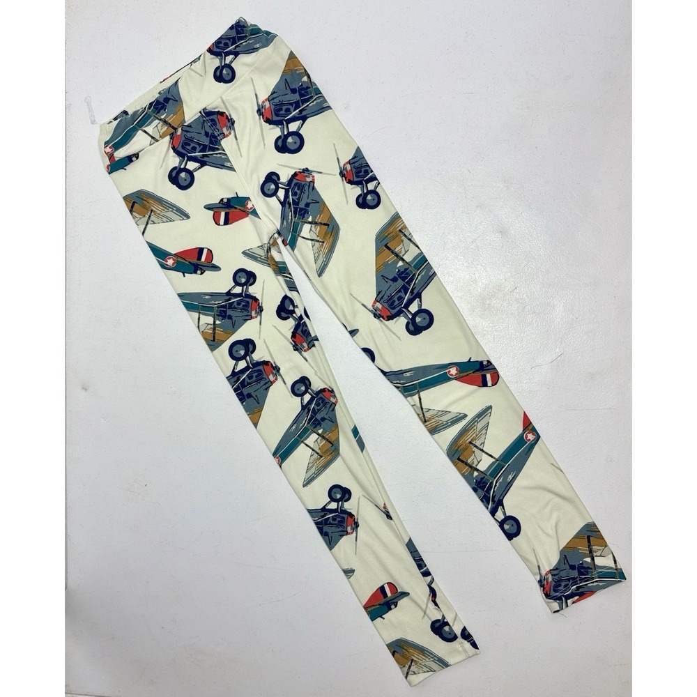 LuLaRoe OS Leggings Biplanes Planes RARE! Size‎ X-XL Child